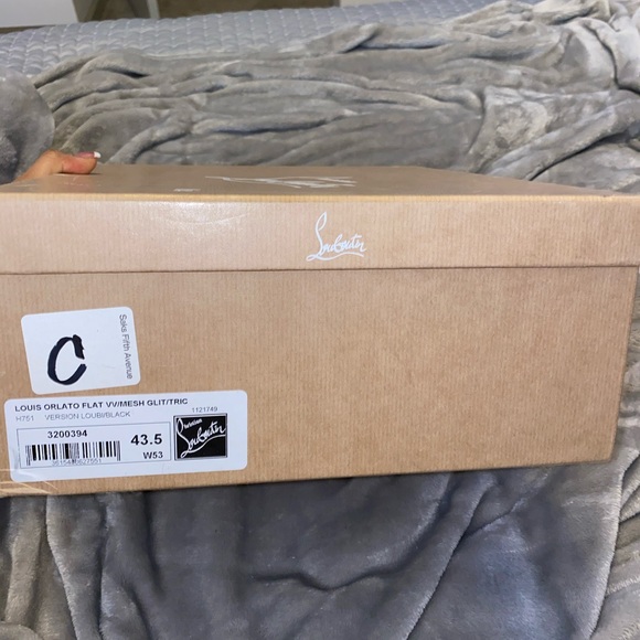 Christian Louboutin Red Glitter Orlando Flat - Picture 4 of 6